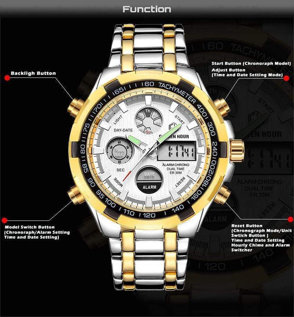 Planet Gates B B Men Watches Fashion Men Quartz Watch Date Week Display Wristwatch Analog Waterproof Male Clock Relogio