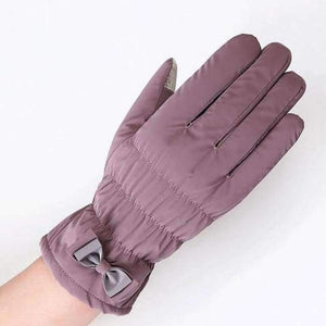 Planet Gates B Bean color / One Size New Female Winter Outdoor Sports Warm Windproof Cartoon Bear Touch Screen Gloves Fashion Women Bow Tie Plush Gloves Mittens 17