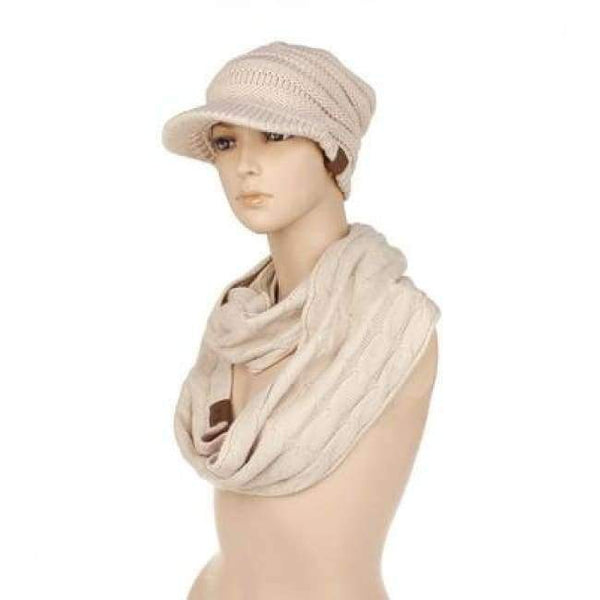 Planet Gates B Beige Scarf And Hat Sets CC Ponytail Beanie Winter Cap Women Scarves Neck Warmer Skullies Beanies Knitted Caps Casual Men Woolen Hats
