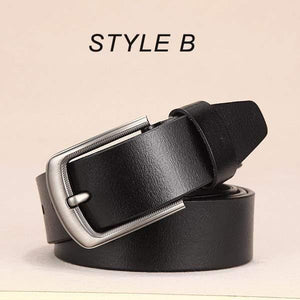 Men's Belt Leather Belt Men Male Genuine Leather Strap Luxury Pin Buckle Fancy Vintage Jeans Cintos Masculinos