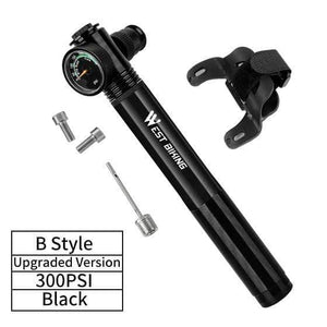 Planet Gates B Black 300PSI / China Portable Mini Pump for Bicycle Pump Bike Hand Inflator Schrader Presta Valve Adapter Cycling Tire Needle Air Hose