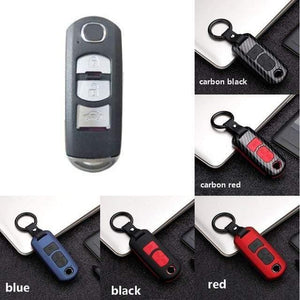 Planet Gates B / black ABS+Silica gel Carbon fiber Car Remote Key Case Cover For Mazda 2 3 6 Axela Atenza CX-5 CX5 CX-7 CX-9 2014 2015 2016 up