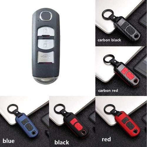 Planet Gates B / black ABS+Silica gel Carbon fiber Car Remote Key Case Cover For Mazda 2 3 6 Axela Atenza CX-5 CX5 CX-7 CX-9 2014 2015 2016 up