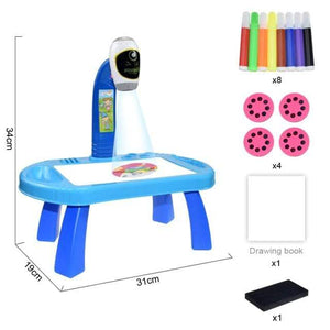 Planet Gates B Blue with box Children Led Projector Painting Art Drawing Table Light Toy For Kids Painting Board Desk Educational Learning Paint Tools Toys