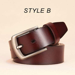 Planet Gates B Brown / 120cm 35to37 Incn Men's belt leather belt men male genuine leather strap luxury pin buckle fancy vintage jeans