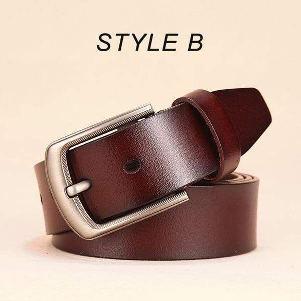Planet Gates B Brown / 120cm 35to37 Incn Men's belt leather belt men male genuine leather strap luxury pin buckle fancy vintage jeans