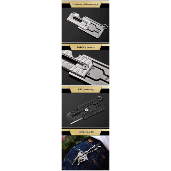 Planet Gates B Camping equipment EDC Stainless Steel Mini Knife Tool Paper Cutter Mini Bottle Box Opener Keychain