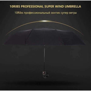 Planet Gates B / China English style Umbrella Men Automatic 10Ribs Strong WindResistant 3 Folding Umbrella Rain Business Male Quality Parasol