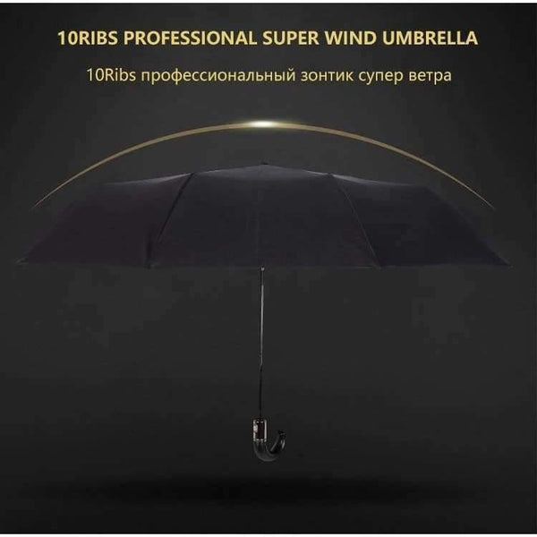 Planet Gates B / China English style Umbrella Men Automatic 10Ribs Strong WindResistant 3 Folding Umbrella Rain Business Male Quality Parasol