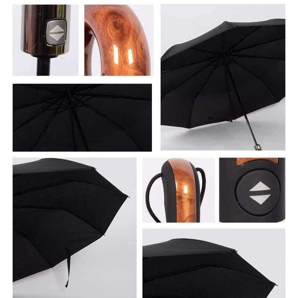 Planet Gates B / China English style Umbrella Men Automatic 10Ribs Strong WindResistant 3 Folding Umbrella Rain Business Male Quality Parasol