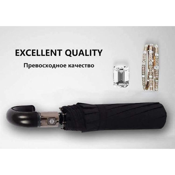 Planet Gates B / China English style Umbrella Men Automatic 10Ribs Strong WindResistant 3 Folding Umbrella Rain Business Male Quality Parasol