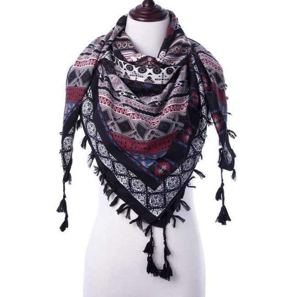 Planet Gates B / China New Fashion Warm Women Scarf Square Scarves Female Wraps Winter Autumn Tassel Printed Girl Shawls Blanket Scarf