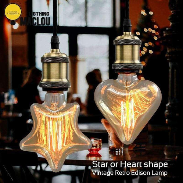 Planet Gates B / E27 Vintage Dekorativní Žárovka E27 220V 40W Hvězda Srdce Žárovka Retro Edison Flame Žárovka Vánoční Vnitřní Pro Bytové Dekorace