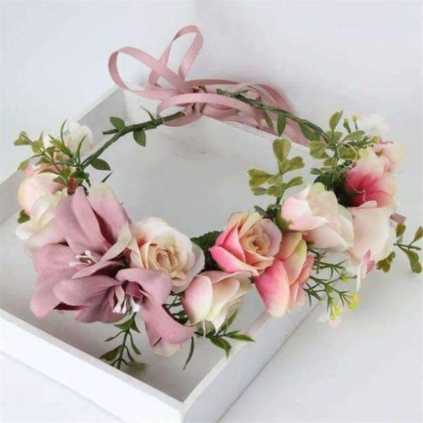 Planet Gates B / free size 2018 Bride Wedding Flower Headband Wreath Hairband Party Flower Girl Hair Accessories Flower Crown garland Flower Headpiece