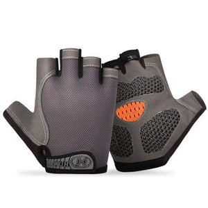 Planet Gates B- Gray / XL Bike Cycling Gloves Anti-slip Anti-sweat Men Women Half Finger Gloves Breathable Anti-shock Sports Gloves Bike Bicycle Gloves