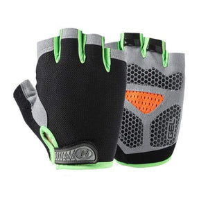 Planet Gates B- green and black / XL Bike Cycling Gloves Anti-slip Anti-sweat Men Women Half Finger Gloves Breathable Anti-shock Sports Gloves Bike Bicycle Gloves