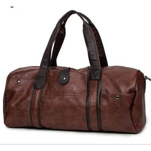 Planet Gates B Men's Large Capacity PU Leather Sports Bag Gym Bag Fitness Sport Bags Travel Shoulder Handbag Male Bag Black Brown