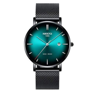 Planet Gates B Mens Watches Top Brand Luxury Mesh Steel Strap Green Casual Quartz Watch Men Fashion Sports Wrist Watch Relogio Masculino