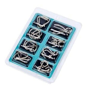 Planet Gates b Montessori Materials 8 Pcs/Set Metal Wire Puzzle Iq Mind Brain Teaser Puzzles Game For Adults And Kids 3 Style Good Family Gift