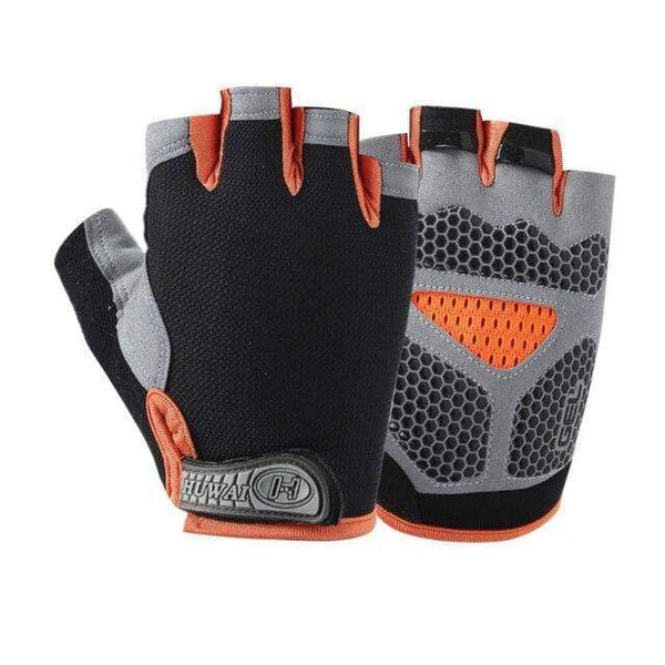 Planet Gates B- orange and Black / XL Bike Cycling Gloves Anti-slip Anti-sweat Men Women Half Finger Gloves Breathable Anti-shock Sports Gloves Bike Bicycle Gloves