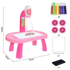 Planet Gates B Pink with box Children Led Projector Painting Art Drawing Table Light Toy For Kids Painting Board Desk Educational Learning Paint Tools Toys
