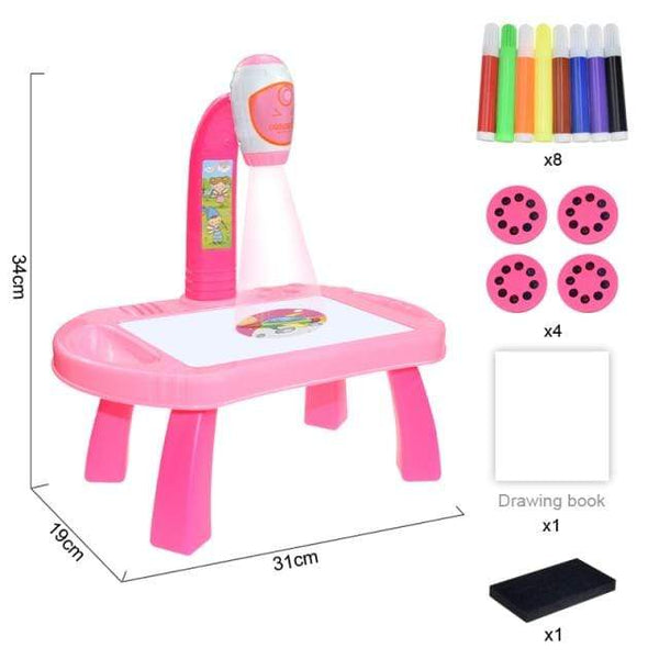 Planet Gates B Pink with box Children Led Projector Painting Art Drawing Table Light Toy For Kids Painting Board Desk Educational Learning Paint Tools Toys