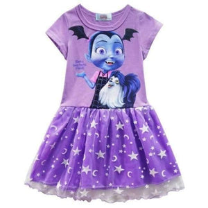 Planet Gates B purple / 3T Summer Baby Girl Dress Cartoon Moana for Girls Clothes Printed Moana Pink Princess Party Dress Children Kids Clothing