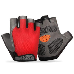 Planet Gates B- Red / XL Bike Cycling Gloves Anti-slip Anti-sweat Men Women Half Finger Gloves Breathable Anti-shock Sports Gloves Bike Bicycle Gloves