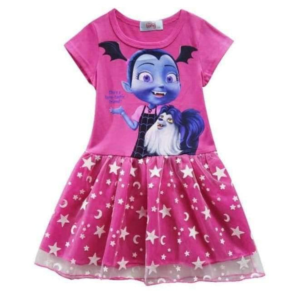 Planet Gates B rose / 3T Summer Baby Girl Dress Cartoon Moana for Girls Clothes Printed Moana Pink Princess Party Dress Children Kids Clothing