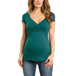 Planet Gates B / S Plus Size V-neck Short Sleeve Maternity Breastfeeding Tops Pregnancy T-Shirts Nursing Clothes For Pregnant Women Feeding Tees