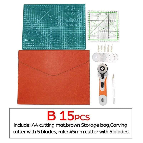 Planet Gates B set 15PCS A1A2A3A4 PVC Cutting Mat DIY Leather Craft Tool Double-sided Self-healing Mat Bottom Plate Cutting Patchwork Sewing Tool Set
