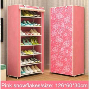 Planet Gates b Shoe rack 8-layer 7-grid Metal iron fabric 126x60x30cm big shoe cabinet organizer removable shoe storage for home furniture C117