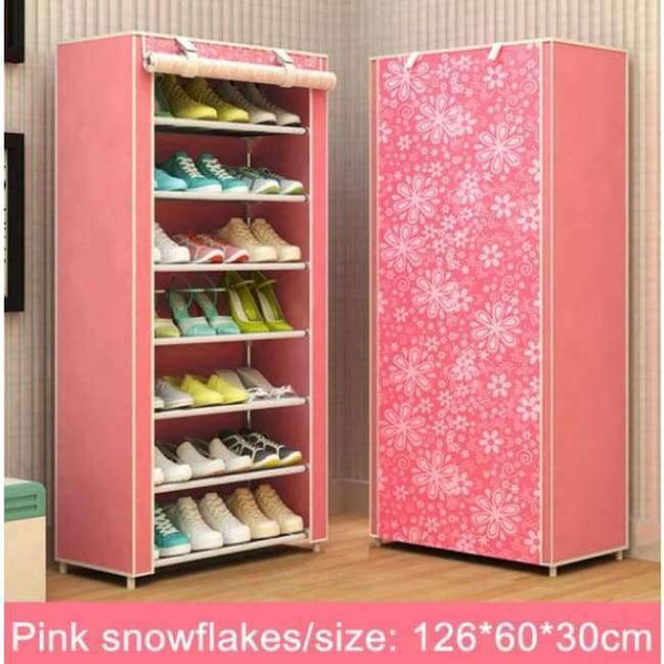 Planet Gates b Shoe rack 8-layer 7-grid Metal iron fabric 126x60x30cm big shoe cabinet organizer removable shoe storage for home furniture C117