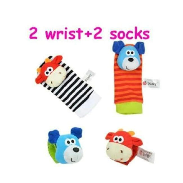 Planet Gates B style 40pcs/lot baby rattle toys Sozzy Garden Bug Wrist Rattle and Foot Socks 4 style (2 pcs waist+2 pcs socks) (10 set)