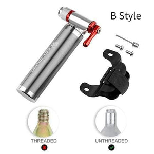 Planet Gates B Style Silver Portable Bicycle Pump Aluminum Alloy Ultralight Air CO2 Inflator Bike Cycling Pump Schrader & Presta Mini Bike Pump