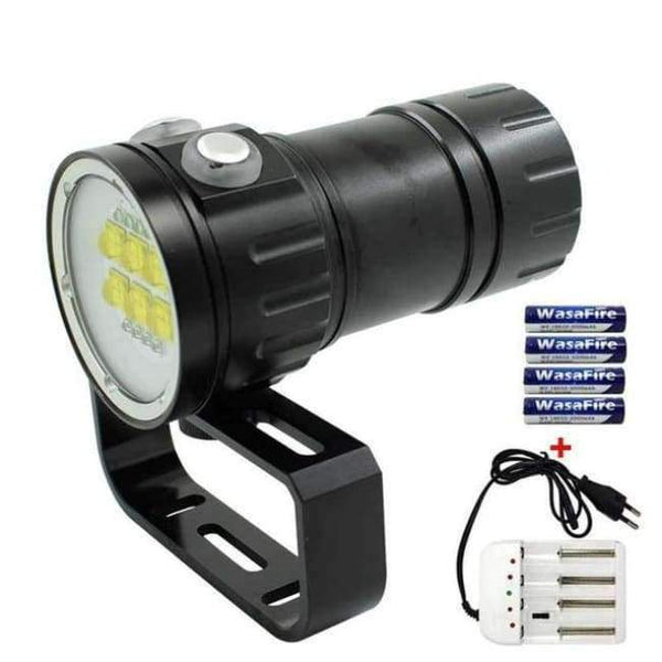 Planet Gates B1 (14LEDs) Video Light Professional LED Diving Flashlight Photography Torch White Red LED Scuba Photo Lamp+18650 Battery+Charger