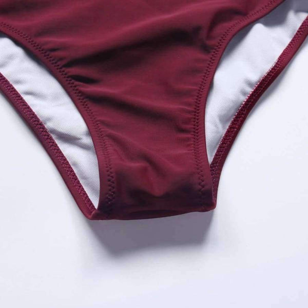 Swimsuit Women Ruffle Solid Swimwear Sexy Bathing Suit Monokini Backless Swimming Bodysuit maillot de bain femme 2018