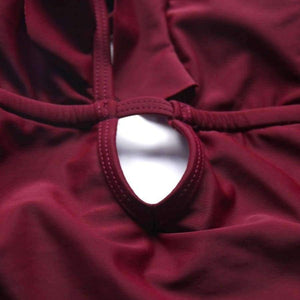 Planet Gates B1899WR / L Swimsuit Women Ruffle Solid Swimwear Sexy Bathing Suit Monokini Backless Swimming Bodysuit maillot de bain femme 2018