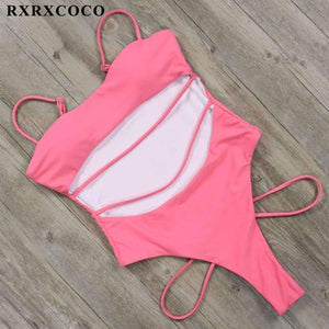 Planet Gates B1909BK / L Sexy One Piece Swimsuit 2018 Hollow Out Bandage Swimwear Women Solid Padded Bathing Suit Monokini Backless Bodysuits