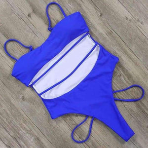 Planet Gates B1909BL / L Sexy One Piece Swimsuit 2018 Hollow Out Bandage Swimwear Women Solid Padded Bathing Suit Monokini Backless Bodysuits