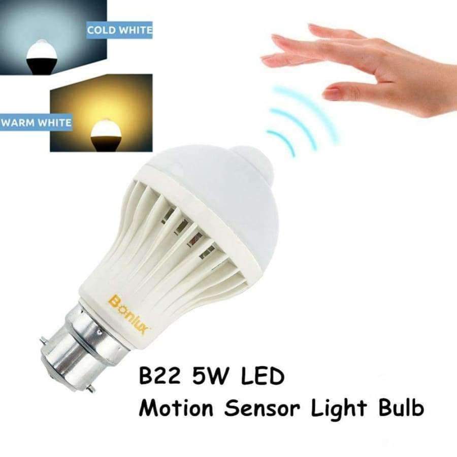 Planet Gates B22 LED Motion Sensor Light Bulb 5W Bayonet B22 with 50W Halogen Bulb Replacement for Washroom Hallway Cabinet Lighting