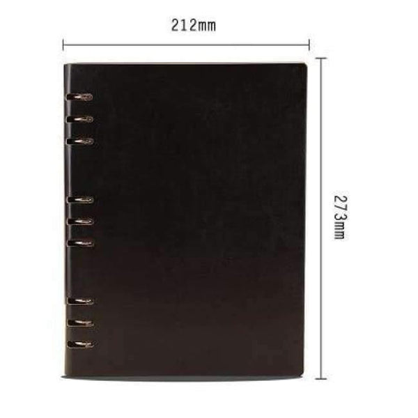 Planet Gates B5 black Free Logo Custom Leather A5 Notebook Mini Writing Pads Binder Loose leaf Diary Office School Mini A6 PU Notepad with Rings