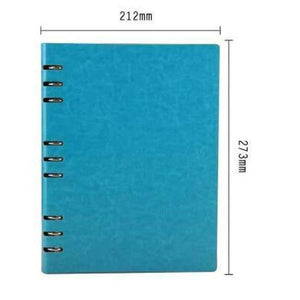 Planet Gates B5 Blue Free Logo Custom Leather A5 Notebook Mini Writing Pads Binder Loose leaf Diary Office School Mini A6 PU Notepad with Rings