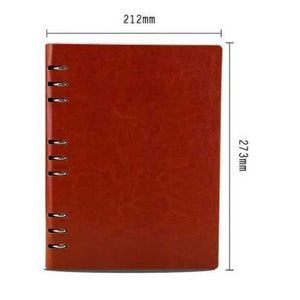 Planet Gates B5 brown Free Logo Custom Leather A5 Notebook Mini Writing Pads Binder Loose leaf Diary Office School Mini A6 PU Notepad with Rings