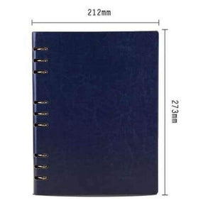 Planet Gates B5 Deep blue Free Logo Custom Leather A5 Notebook Mini Writing Pads Binder Loose leaf Diary Office School Mini A6 PU Notepad with Rings