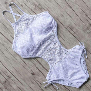 Planet Gates B598WH / L One pieces swimsuit women sexy swimwear female hollow monokini black bathing suit pad swimming suit solid bodysuit 2018