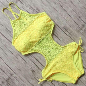 Planet Gates B598YE / L One pieces swimsuit women sexy swimwear female hollow monokini black bathing suit pad swimming suit solid bodysuit 2018