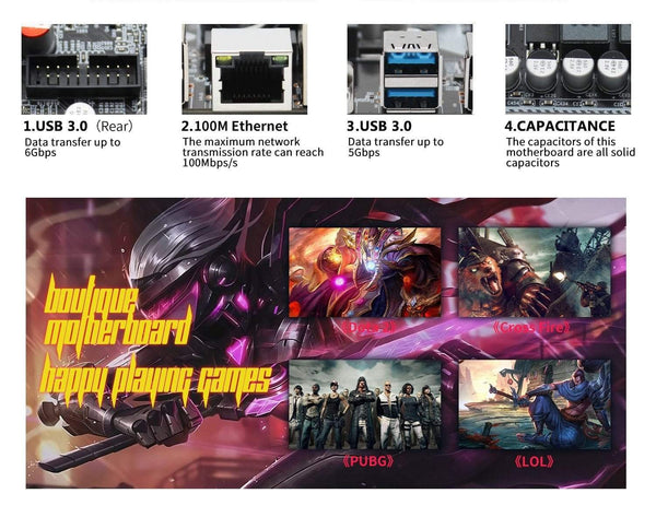 Planet Gates B75 desktop motherboard LGA 1155 set kit with intel core i5-3570 processor and DDR3 8GB(2*4GB) RAM memory USB3.0 X7-V124