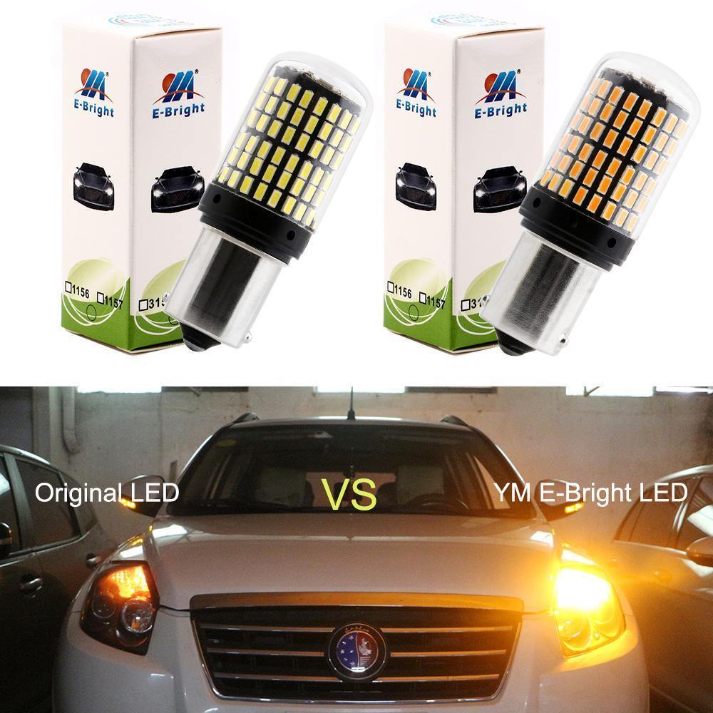Planet Gates BA15S White E-Bright 2PCS 1156 P21W BA15S PY21W BAU15S LED Canbus 3014 S25 Error FREE Car Turn Lights 12V DC NO Hyper Flash Amber White