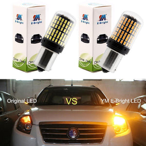 Planet Gates BA15S White E-Bright 2PCS 1156 P21W BA15S PY21W BAU15S LED Canbus 3014 S25 Error FREE Car Turn Lights 12V DC NO Hyper Flash Amber White
